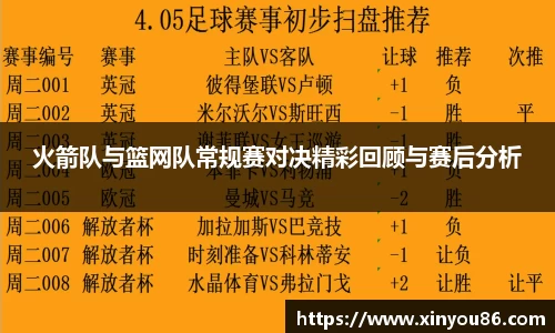 火箭队与篮网队常规赛对决精彩回顾与赛后分析