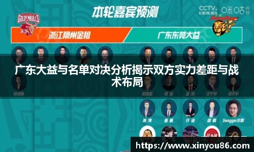 广东大益与名单对决分析揭示双方实力差距与战术布局